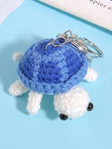 1pc Handmade Crochet Cute Turtle Plush Keychain, Bag Charm. The Best Gift For Family, Friends And Classmates - Multicolor - View 8
