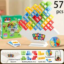 Juego de la Torre de Equilibrio: 41-57 piezas/set, Divertida Versión de Apilamiento para Escritorio| Juego de rompecabezas para reuniones familiares y entretenimiento en viajes, juego para jugar en familia, Jenga, juego de cartas V Gravity, juegos de mesa - 41 piezas/juego - Ver 7