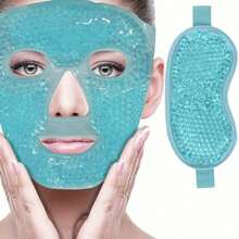 Máscara facial de hielo reutilizable, compresa fría, máscara facial, máscara de ojos fría/caliente, paquete de gel de hielo, gel de cuello y hombros de hielo, máscara facial y máscara de ojos de perlas de gel calmante - sin fragancia, sin alcohol, apto para todo tipo de piel - Mascarilla de gel - Ver 8