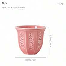 1pc Embossed Tulip Ceramic Tea Cup, Small Capacity Espresso Cup, Kung Fu Tea Set, Tea Cup, Pu'er Single Cup, Small Tea Bowl, Ceramic Cup, Suitable For Tea And Coffee Lovers - Multicolor - View 13