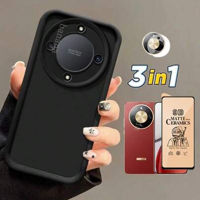 3in1 Honor X9D Full Package Shockproof Phone Case For HonorX9D Ceramic Tempered Glass + Lens Film