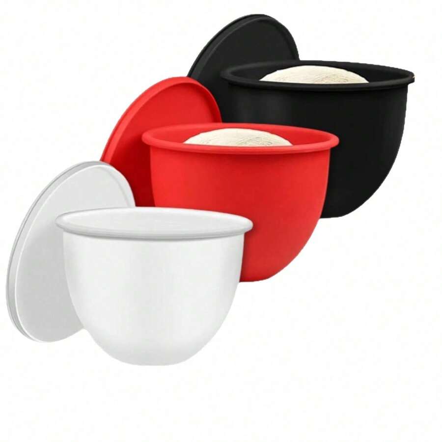 1pc Silicone Lined Mixing Bowl With Lid, Easy Clean Replacement Bowl For Kitchen Mixer, Kneading Bowl, Fermentation Bowl, Kitchen Accessories, Baking Supplies