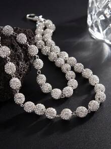 1pc Retro Rhinestone Inlaid Geometric Round Layered Punk Hip Hop Style Casual Pants Chain, Suitable For Daily Wear, Street Photography, Rock & Hip Hop, Party, Couple Dates, Versatile Men's Gift - Pants Chain - View 6