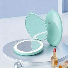 EOLOVA LED Portable Makeup Mirror, 3 Brightness Levels, 1X/2X Magnification LED Mini Compact Travel Makeup Mirror, Double-Sided Foldable Compact Mirror, Wallet Mirror, Handheld Small Lighted Makeup Mirror, 400mAh Battery, Up To 90 Minutes Usage - Multicolor - View 8