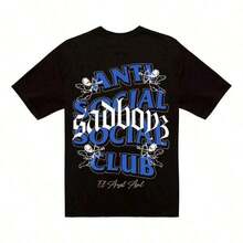 Basic Antisocial T-Shirt From The Sadboy BSQV Social Club - 黑色 - 查看 6
