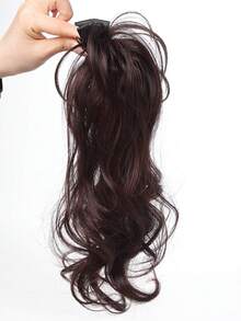 14英寸波浪形爪夹马尾辫，配黑色大蝴蝶结，合成假发，易于使用，适合女性日常和派对佩戴。 - 彩色 - 查看 12