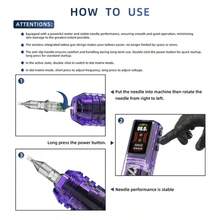 DQFART Kit de pistola de tatuaje inalámbrica con fuente de alimentación de 1600mAh, pantalla digital, incluye aguja de tatuaje, tinta de tatuaje y kit completo de bolígrafo de tatuaje. Ideal para principiantes, es un excelente regalo festivo para familiares, amigos y seres queridos. - Multicolor - Ver 4
