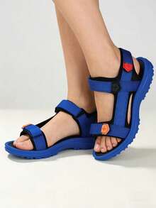 Boys' Sandals, Summer Children's Shoes,Boy Middle And Big Kids' Breathable Casual Beach Shoes, Lightweight Students' Sandals - Blue - View 3