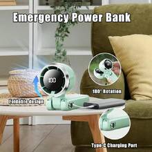 Portable Handheld Turbo Fan - 5 Gear High Speed 5000mAh Rechargeable Mini Personal Hand Fan Blow Cold Air, Battery Operated Travel Essentials, Beach Vacation, Gifts For Women, Men - Pink - View 4
