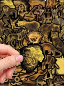 50pcs Glow-In-The-Dark Celestial Art Stickers Aesthetic Vibes For Journal, Phone Case, Tablet, Water Bottle, Desk, Helmet, Bike, Luggage, Waterproof Decals - Multicolor - View 5