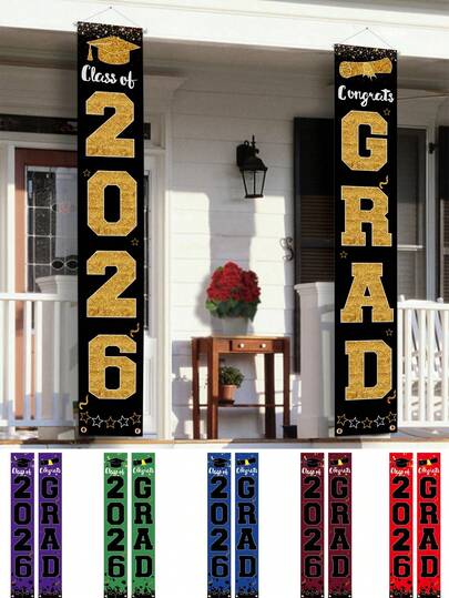 Bộ 2 chiếc/bộ gồm các câu chúc tốt nghiệp năm 2026, bảng chúc mừng tốt nghiệp treo cửa, trang trí tiệc tốt nghiệp năm 2025, trang trí chúc mừng sinh viên tốt nghiệp, trang trí phông nền tiệc, trang trí theo mùa, trang trí lớp học, quà tặng tốt nghiệp.