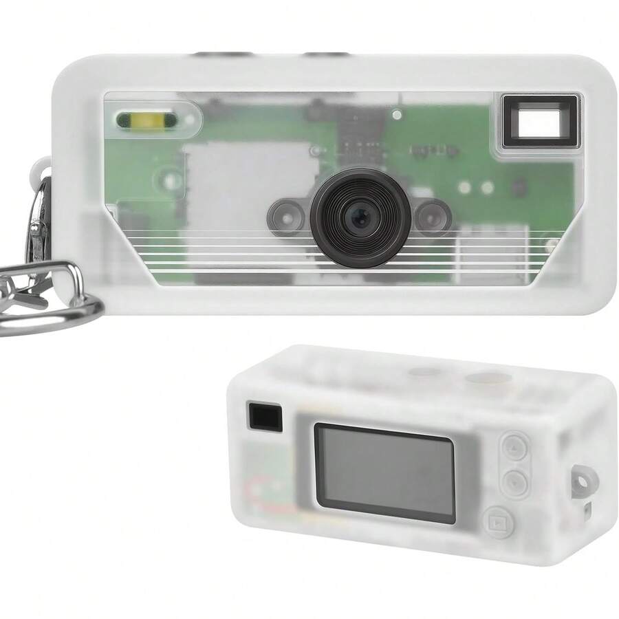 ALKOO Silicone Case For CHARMERA Keychain Digital Camera Blind Box, Photo Mini Keychain Camera Sleeve With Precise Cutouts & Scratch Protection - Camera NOT Included (Box Only) - Clear - View 1