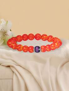 1 Peça Presente do Dia das Mães, Páscoa Pulseira Elegante para Mãe da Filha ou Filho, Pulseira de Contas Elástica Requintada, Design Elástico Durável, Ideal para Qualquer Ocasião - Colorida - Visão 4