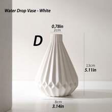 5.1-Inch Modern Origami Style White And Pink Ceramic Vase Set, Suitable For Desk, Living Room, Bedroom And Office - Ceramics - View 9