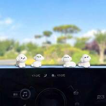 4Pcs Cute Mini Bichon Frise , Car Interior Decoration Accessories For Car Rearview Mirror Dashboard, Kawaii Decor For Home Garden Office, Funny Ornament Gifts - A - 查看 5