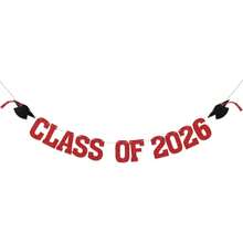 1pc 2026 Graduation Decoration - Blue Glitter 2026 Graduation Banner, We Are Proud Of You, Congratulations Class Of 2026, 2026 Graduation Party Decor - View 9