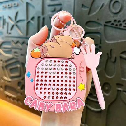 1pc Mini Magnetic Doodle Board With Keychain, Portable Anti-Anxiety Sensory Toy, Suitable For Adults - Fun Desk Gadget, Travel Stress Relief Puzzle (Ideal Gift For ADHD)