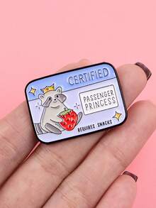 1pc Certified Princess Raccoon Enamel Pin Quote Brooch Pines Lapel Pins Badge Clothing Accessories Animal Jewelry Friends Gifts - Multicolor - View 8