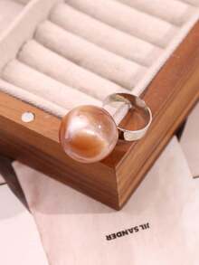 1pc Fashionable Elegant Minimalist Artistic Jelly Transparent Round Resin Stainless Steel Open Ring For Women, Suitable For Daily Commute, Street, Music Festival, Party, Evening Wear - Multicolor - View 41