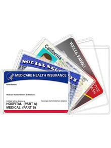 Medicare Card Holder Protector, Transparent PVC Waterproof Medical/Credit Card, Business/Social Security Card Holder - Clear Vinyl Plastic Sleeve Suitable For Insurance And Social Security, Metro And Driver's License Or Credit Card, Anti-Scratch Transparent PVC ID, Social Security Card, Student ID, Transit Card, Medical Card Holder - Multicolor - View 7