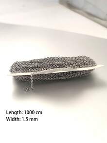 10m/Roll Stainless Steel Flat Cross Chain, 1.5mm, 2mm, 2.5mm, Necklace, Bracelet, DIY Jewelry Accessories - Silver - View 6