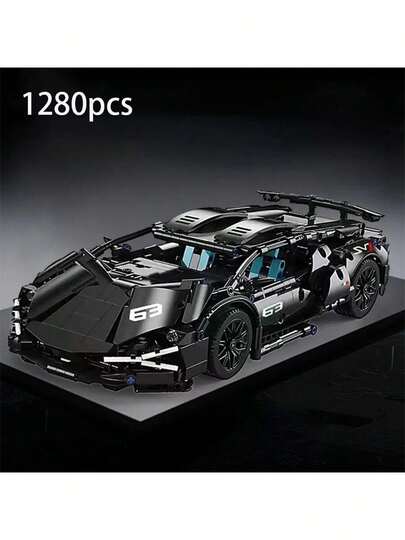 sycvi 1280 Pcs Technical Racing Sports Car Model Building Blocks - Technic Series - Adult Version - 1:14 Scale - Building A Supercar With Building Blocks - General For Adults - Gift
