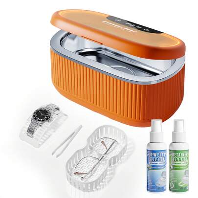 550ml Ultrasonic Cleaner 45kHz Professional Cleaning With 3 Power Modes, 5 Timer Settings, LED Display 360°Deep Cleaning Vibrator Ultrasound Bath For Jewelry, Eyeglasses, Dentures, Watches