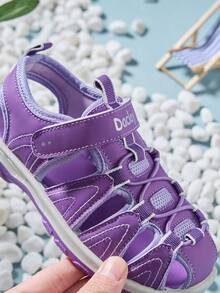 Kids' Casual Sports Sandals, Lightweight & Fashionable Children's Outdoor Sandals For Girls & Boys - Purple - View 9