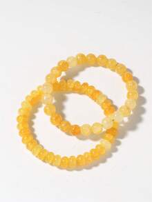 2026 Women's Beaded Bracelet, Summer Streetwear Accessories, Yellow Stone Bracelet, Citrine Beaded Bracelet, Unique Jewelry, Money Lucky Charm Bracelet - Yellow - View 4