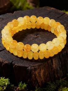 2026 Women's Beaded Bracelet, Summer Streetwear Accessories, Yellow Stone Bracelet, Citrine Beaded Bracelet, Unique Jewelry, Money Lucky Charm Bracelet - Yellow - View 10
