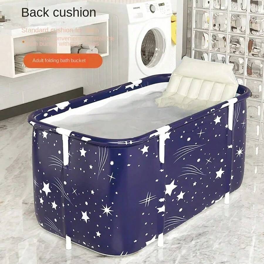 Portable Foldable PVC Bathtub, Collapsible Home Bath Tub For Small Bathrooms & Summer Use