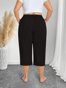 Women's 3 Pack Plus Size Capri Sweatpants - Loose Cropped Yoga Lounge Pajama Pants With Pockets For Summer Perfect For Casual, Commute, Travel, Daily Chores - Màu kaki + Đen + Xanh đậm - Xem 7