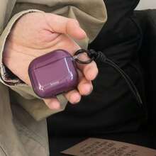 Retro Elegant Purple Lanyard Earphone Case Suitable Compatible With Airpods Pro 2, Cute Minimalist Design Compatible With Apple 3/4, New 1/2 Protective Case For Women - Purple - View 4