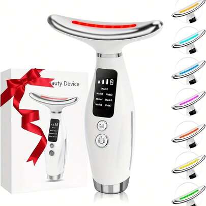 This 7-In-1 Face And Neck Beauty Device, With Multiple Modes And Rechargeable Design, Is The Perfect Gift For Women And Girls, And A Great Christmas Present.