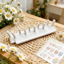 1 Set Reusable White Nail Sticker Holder, Portable Snap-In Fake Nail Display Stand, Rectangular Acrylic Nail Art Practice Display Rack, Acrylic Painting False Nail Sticker Practice Holder, Manicure Tool - Multicolor - View 10
