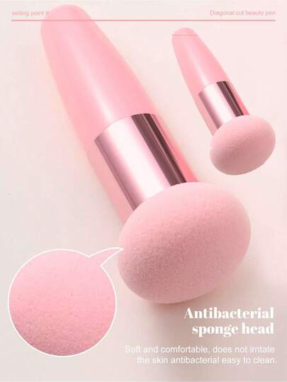 1pc Makeup Sponge With Handle,Makeup,Cheap,Room Decor,Vanity,Travel,Bedroom,Makeup Accessories,Puff,Makeup Blender,Powder Puff,Makeup Sponge,Cheap,Stocking Stuffers,Makeup,Makeup Tools,Cheap Stuff,Gifts,Gifts For Women,Christmas Gifts