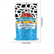 Paw Patrol 10pcs  Puppy Theme Gift Bag | Vibrant "Happy Birthday" Pattern Printed With Durable Materials | The Best Option For Friends, Birthday Gifts, And Back To School Gifts | Cute Party Supplies - Multicolor - View 6