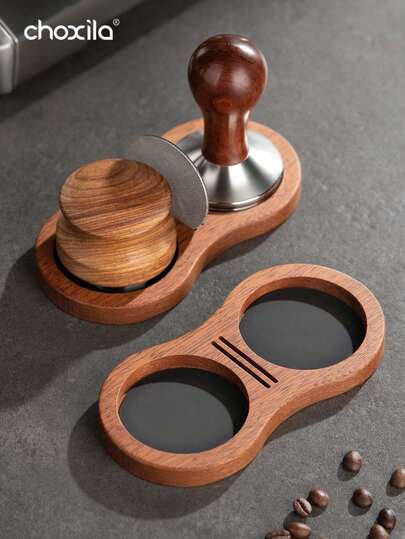 choxila 1 tấm lót nén cà phê, giá đỡ nén cà phê bằng gỗ, phụ kiện cà phê, trạm nén espresso