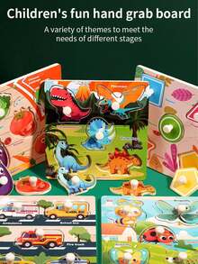 Feirui Educational Wooden Fruit Puzzle - 5 Unique Shapes, Realistic Details, Suitable For Toddler Learning Toys, Christmas, Halloween, Thanksgiving - Multicolor - View 3