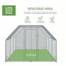 CHICKENCOOP Metal Run, Large Walk-In Hen House For Outdoor Use, 9.2'x18.7'x6.4', Waterproof UV Resistant Chicken Cage For 15-18 Chickens - Như Hình 8 - Xem 3