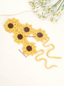 1件手工钩编花朵发箍，红/米/粉三色可选，毛线编织甜美风格发饰，适合女孩日常穿搭，柔软舒适，时尚百搭。 - 彩色 - 查看 10