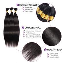 Bundles Raw Hair Human Hair Bulk For Braiding Straight Bulk Hair Brazilian Human Hair Extensions No Weft 1Bundles - Natural Black - View 3