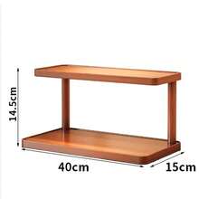 Bathroom Countertop Organizer,Vanity Organizer And Storage For Cosmetic Skincare Perfume, Ideal Storage Solution For Perfumes, Cosmetics, Spices, Handmade Toys, Office Supplies. - Wood Color - View 2