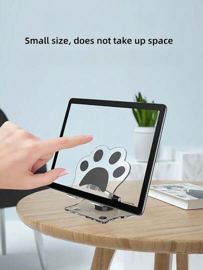 Popularny i uroczy stojak na telefon komórkowy i tablet w kształcie kociej łapki, o przenośnej konstrukcji z możliwością obrotu o 360 stopni, składany do użytku na biurku i kompatybilny z różnymi urządzeniami