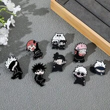 Jujutsu Kaisen 1枚五条悟、悠仁、惠、野蔷薇、夏油可爱卡通创意合金胸针金属徽章配饰，动漫周边次要元素徽章包包装饰，服装配饰，情侣装，生日礼物，情侣/闺蜜礼物，旅行纪念品，毕业礼物，派对礼物，万圣节礼物，节日礼物，动漫情侣装饰情人节礼物 - 多色 - 查看 2