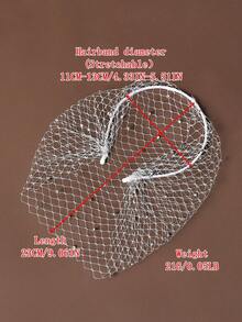 1件黑白水钻鸟笼面纱，高弹力发箍，新娘婚礼派对化妆舞会面具 - 彩色 - 查看 6