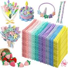 1000 chiếc/gói, 10 màu tăm bông hình ống, đóng gói số lượng lớn dùng cho đồ thủ công trang trí DIY - nhiều màu - Xem 2