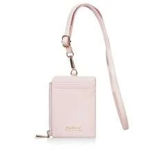 1件 Baellerry 多功能手机挂绳卡包，PU 皮革身份证套，可调节挂绳迷你卡包，女士防盗卡袋，迷你钱包，腕包 - 粉色 - 查看 7