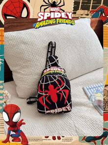 1 Pc Marvel Officially Licensed Spider-Man Pattern Chest Bag Adjustable Strap Crossbody Bag, Zipper Closure Shoulder Bag, Lightweight Sling Pouch Perfect For Men/Teens/Students/Graduates/Young Fans, Ideal For Daily/Outdoor/Sports/Running/Fitness! , Hiking Bag - VHF52232-s - View 9