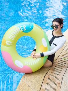 1 st uppblåsbar simring för vuxna med handtag, ryggstöd med dubbla luftkammare, flytande armhålscirkel för utomhusbruk - Multifärgad - Visa 14